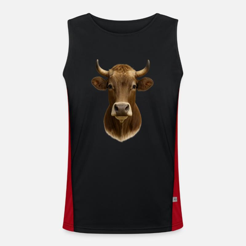The most beautiful cow - Men's Functional Contrast Tank Top  - black/red
