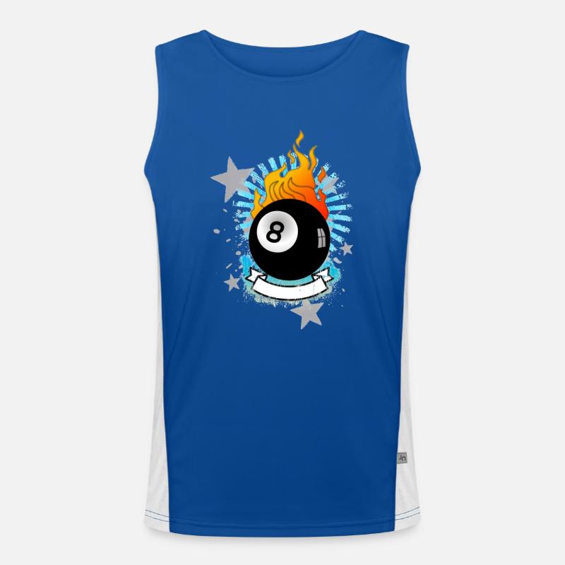 Burning 8-Ball (Billard-Design) 01 Funktionelles Kontrast-Tank Top für Männer 