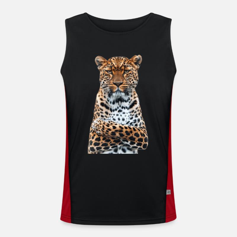 Leopard Funktionelles Kontrast-Tank Top für Männer 
