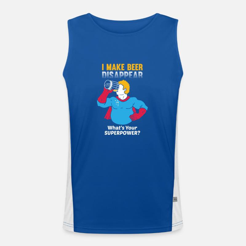 Drinking Drinking I Make Beer Disappear Gift Men's Functional Contrast Tank Top 