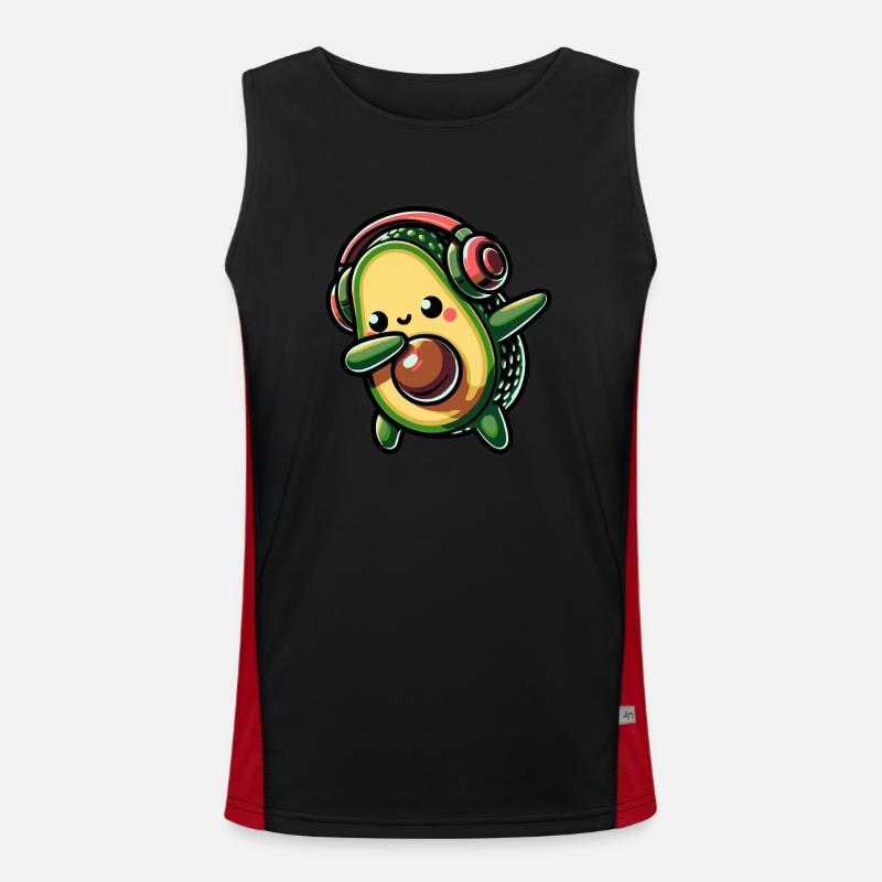 Dabbing Avocado - Men's Functional Contrast Tank Top  - black/red