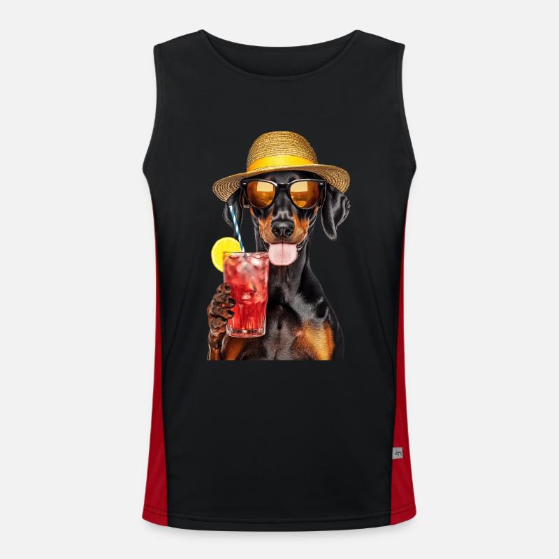Dobermann Pitbull Pinscher Funktionelles Kontrast-Tank Top für Männer 