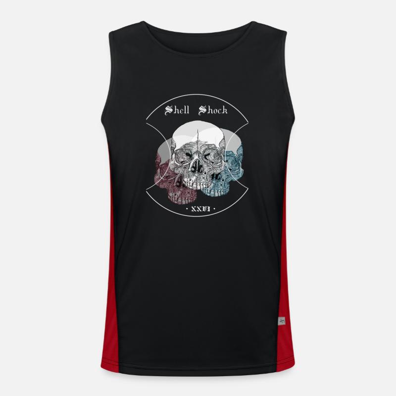 Shell Shock - Men's Functional Contrast Tank Top  - black/red