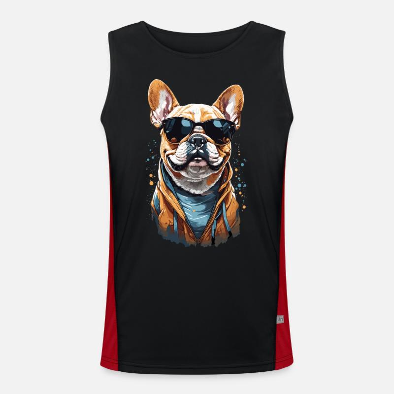 Bouledogue français avec style Débardeur respirant contrasté Homme 