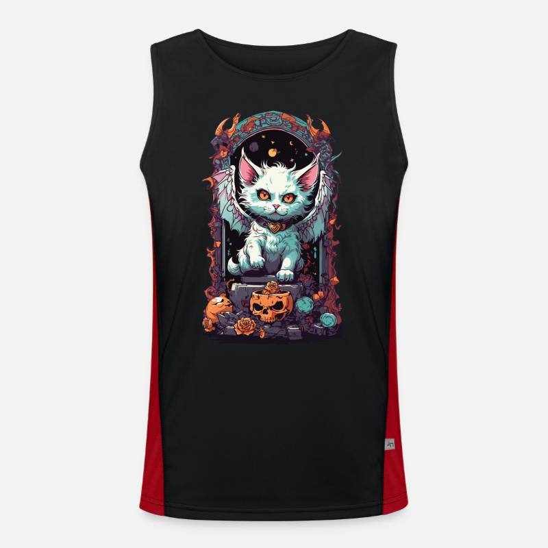 Okkulte Dämonen Katze Gothic Style Funktionelles Kontrast-Tank Top für Männer 
