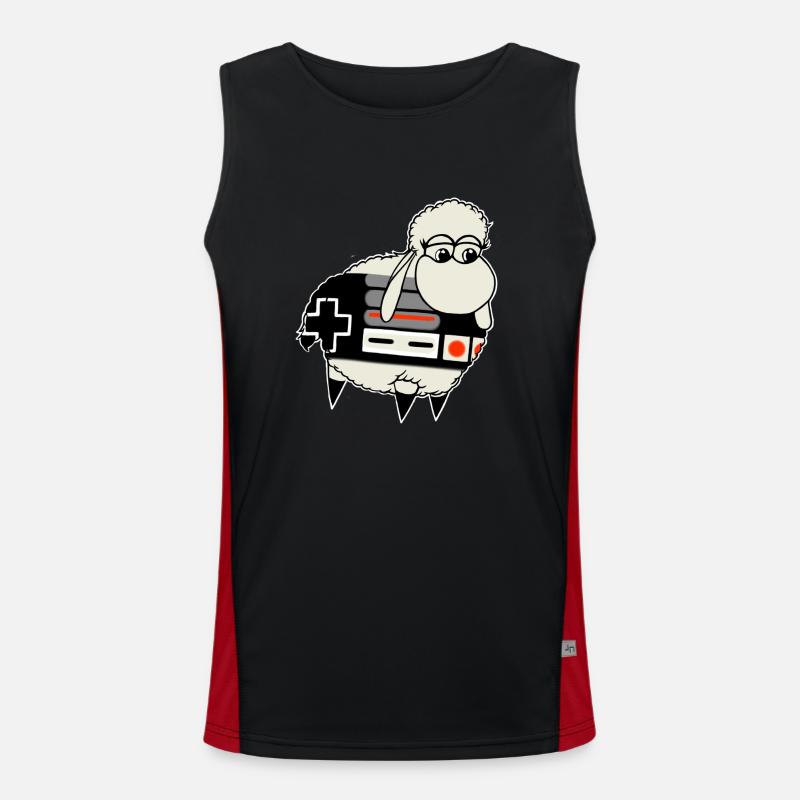 Wolly Sheepling Retro Controller - Men's Functional Contrast Tank Top  - black/red