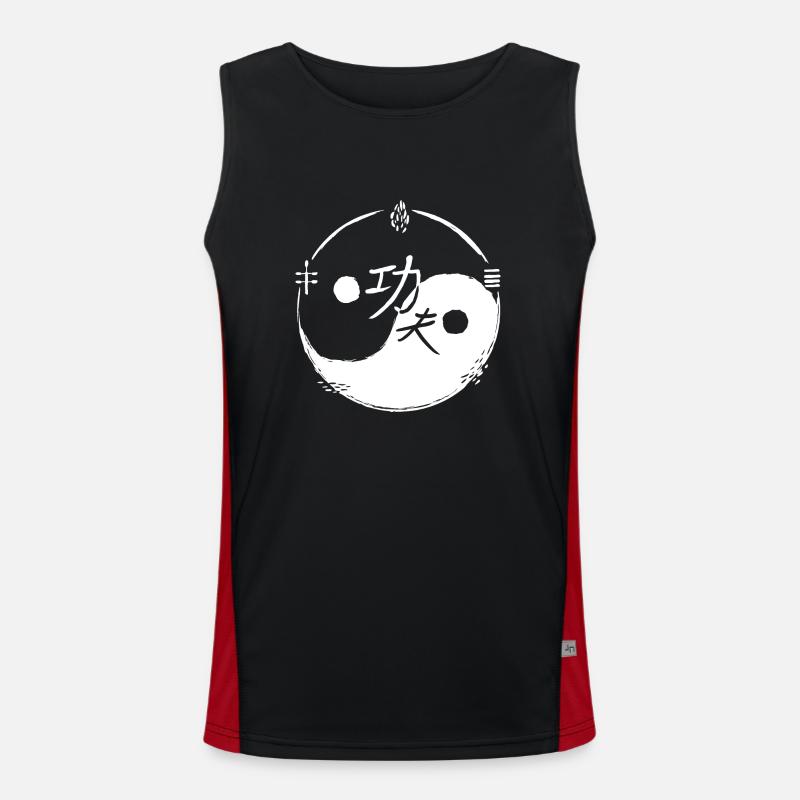 Kungfu Ying et Yang / 5 éléments / blanc Débardeur respirant contrasté Homme 