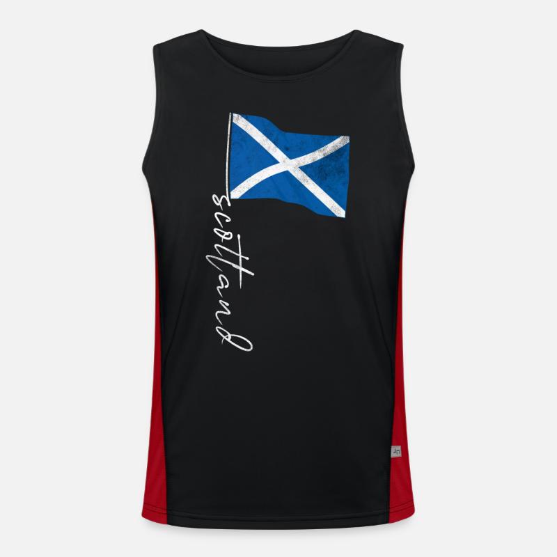 Schottland Flagge Funktionelles Kontrast-Tank Top für Männer 