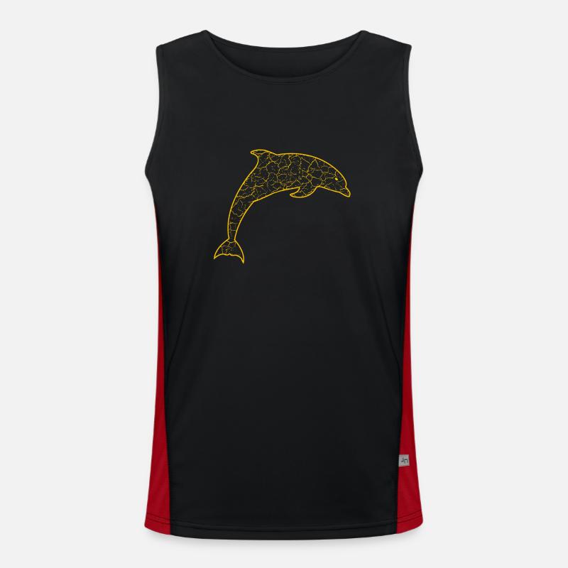 Delfin gezeichnet Dolphin Funktionelles Kontrast-Tank Top für Männer 
