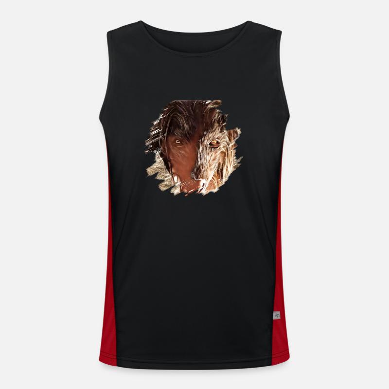 Krampus Percht Devil 2317 - Men's Functional Contrast Tank Top  - black/red