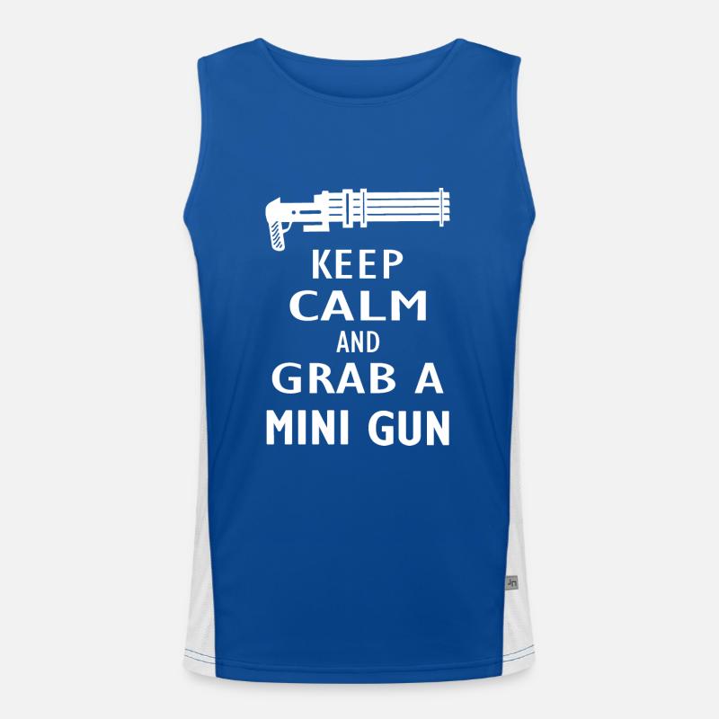 KEEP CALM AND GRAB A MINIGUN Men's Functional Contrast Tank Top 