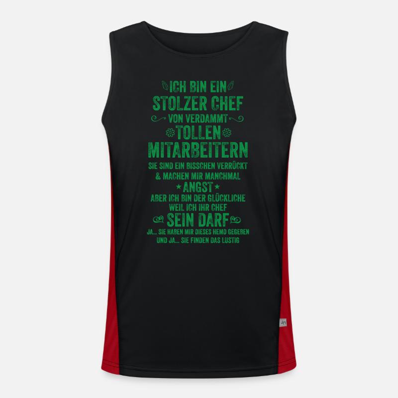 Ich Bin Ein Stolzer Chef Von Tollen Mitarbeitern Funktionelles Kontrast-Tank Top für Männer 