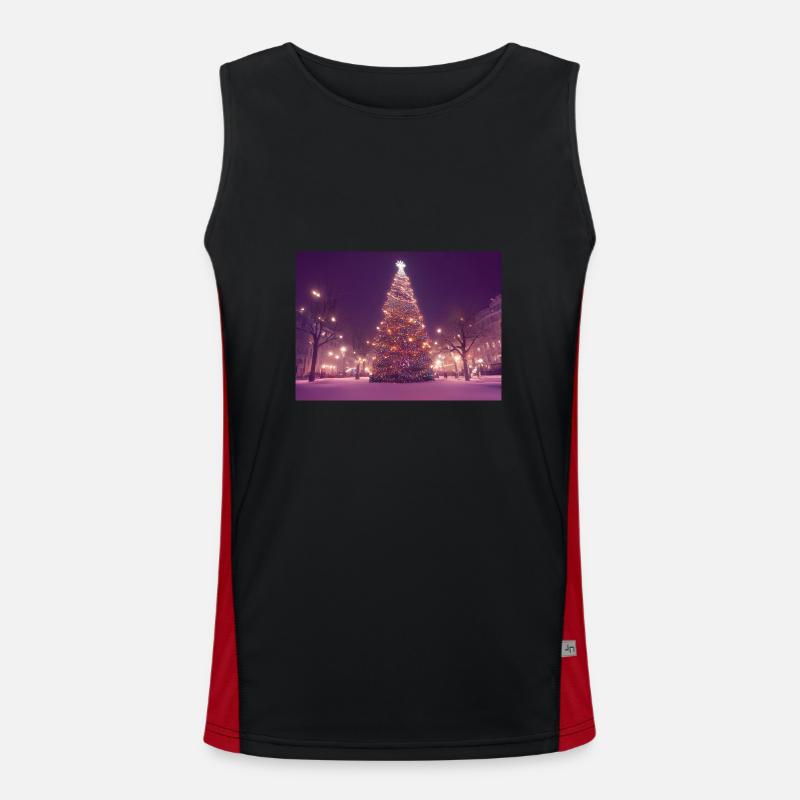 Weihnachtsbaum im WInter Funktionelles Kontrast-Tank Top für Männer 