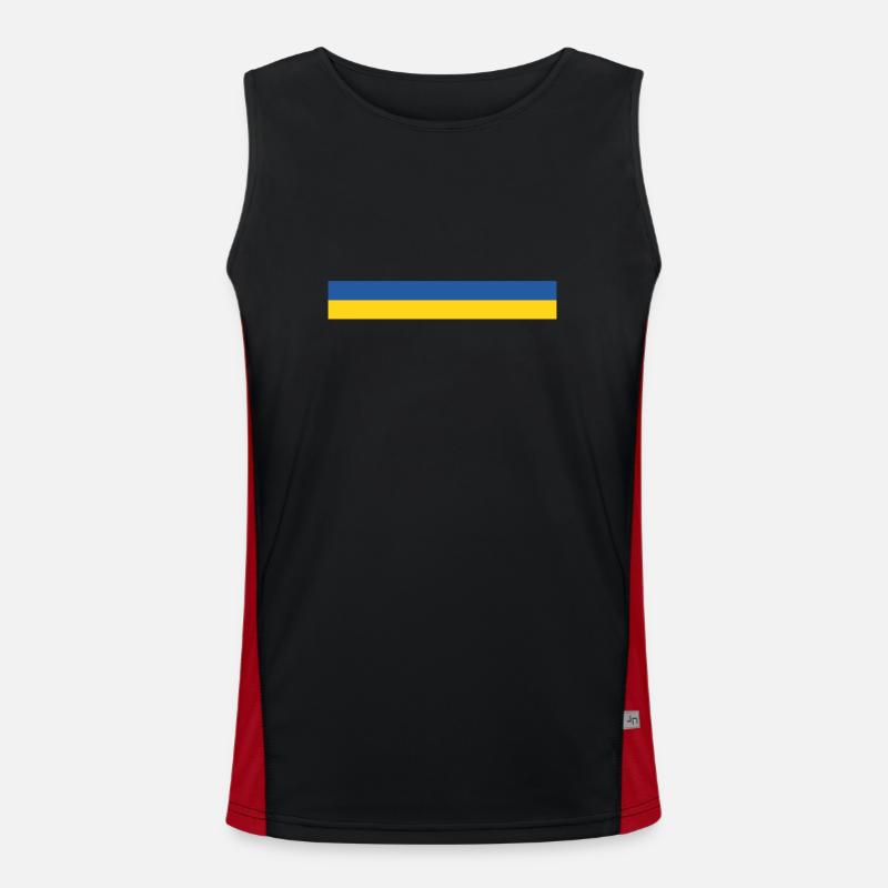 Linie oder Flagge Ukraine Funktionelles Kontrast-Tank Top für Männer 