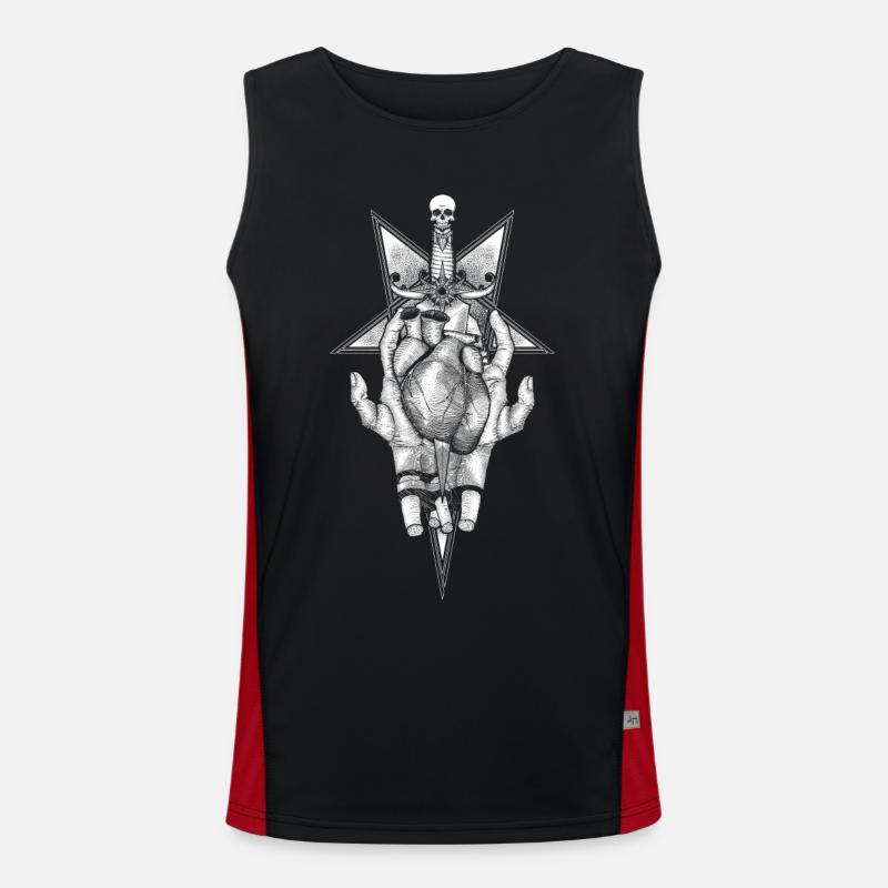 Aching Heart - Black version - Men's Functional Contrast Tank Top  - black/red