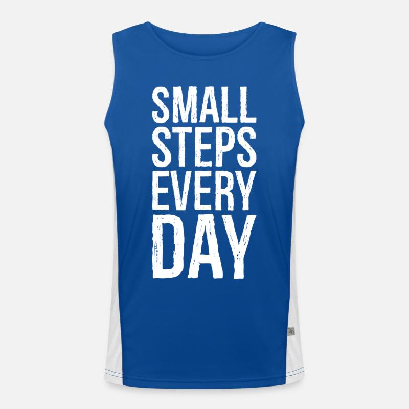 small steps every day Funktionelles Kontrast-Tank Top für Männer 