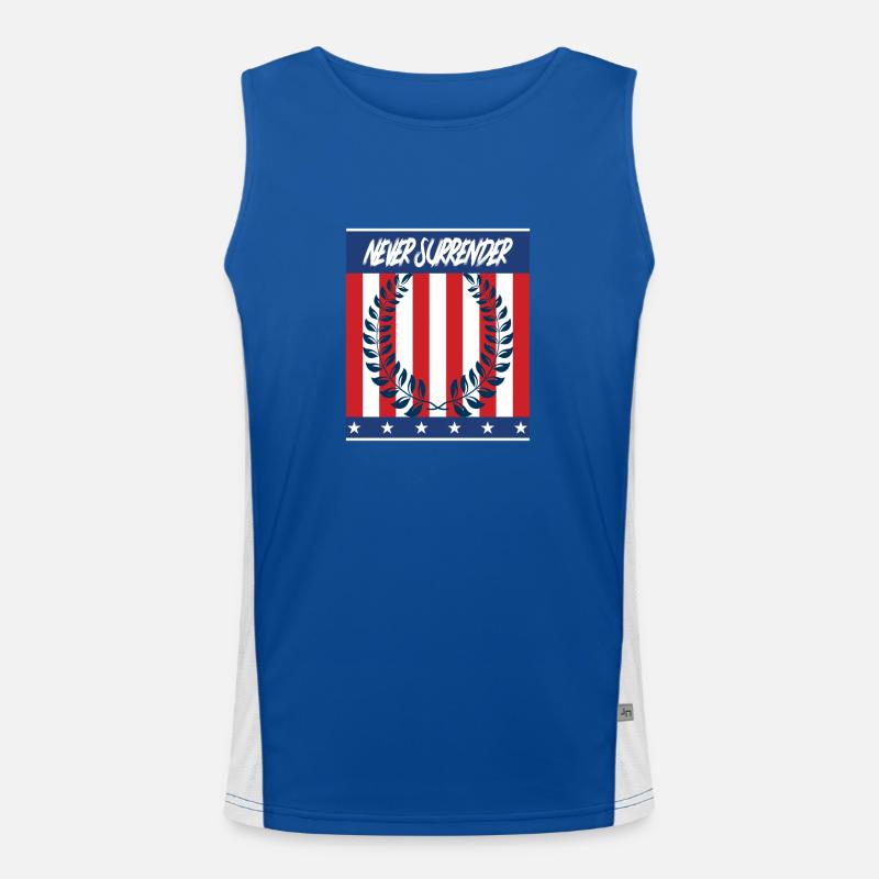 Never Surrender - Niemals aufgeben Funktionelles Kontrast-Tank Top für Männer 