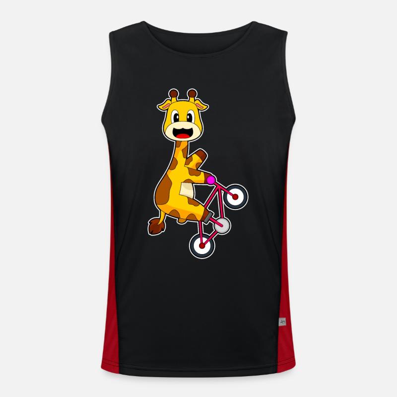 Giraffe Bicycle - Men's Functional Contrast Tank Top  - black/red