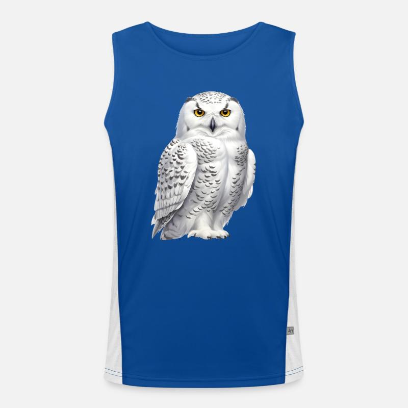 Schnee-Eule Funktionelles Kontrast-Tank Top für Männer 