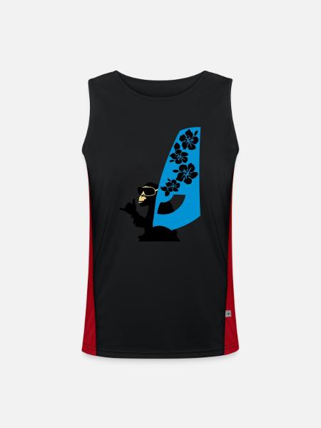 windsurfer - Men's Functional Contrast Tank Top - black/red