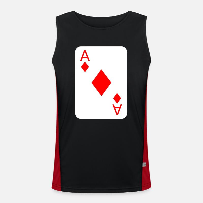 Check poker playing card costume Men's Functional Contrast Tank Top 