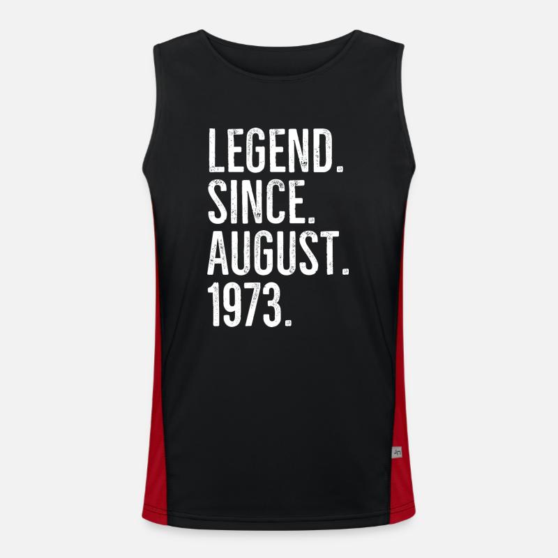 Legend Since August 1973 - Men's Functional Contrast Tank Top  - black/red