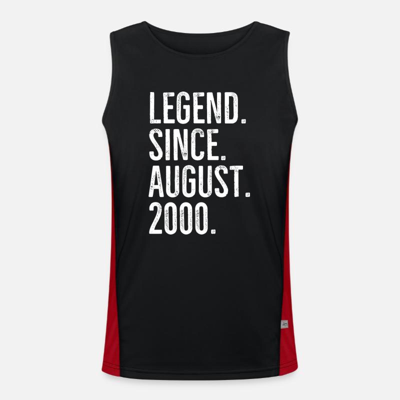 Legend Since August 2000 - Men's Functional Contrast Tank Top - black/red