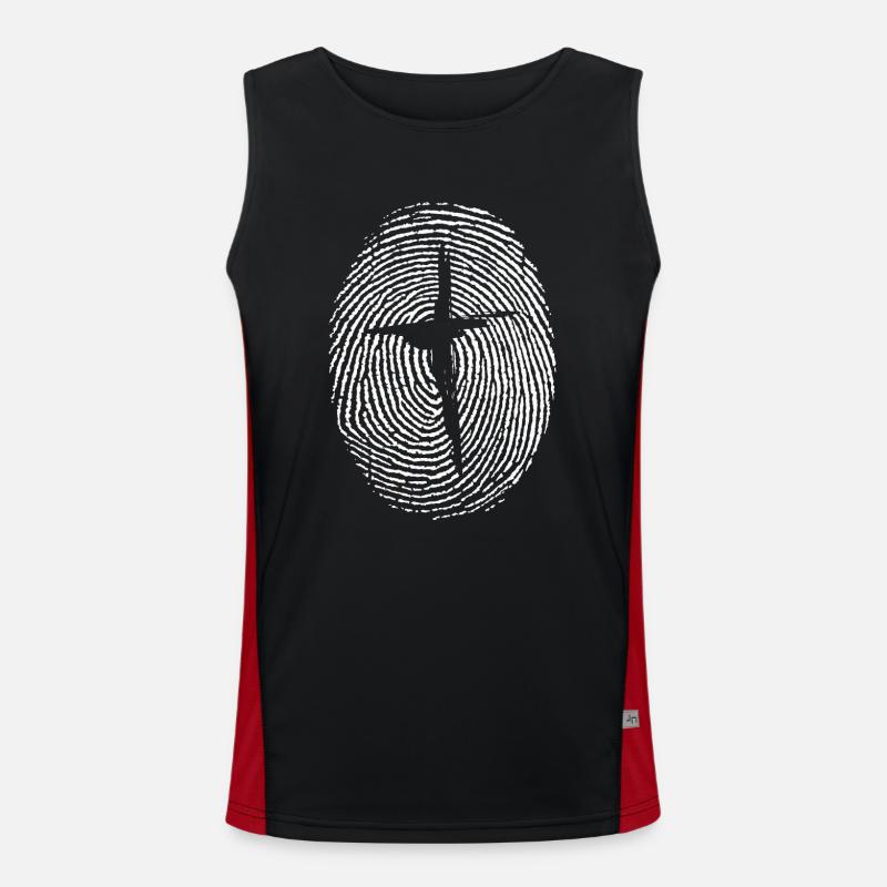 Empreinte digitale de Crist Cross Débardeur respirant contrasté Homme 