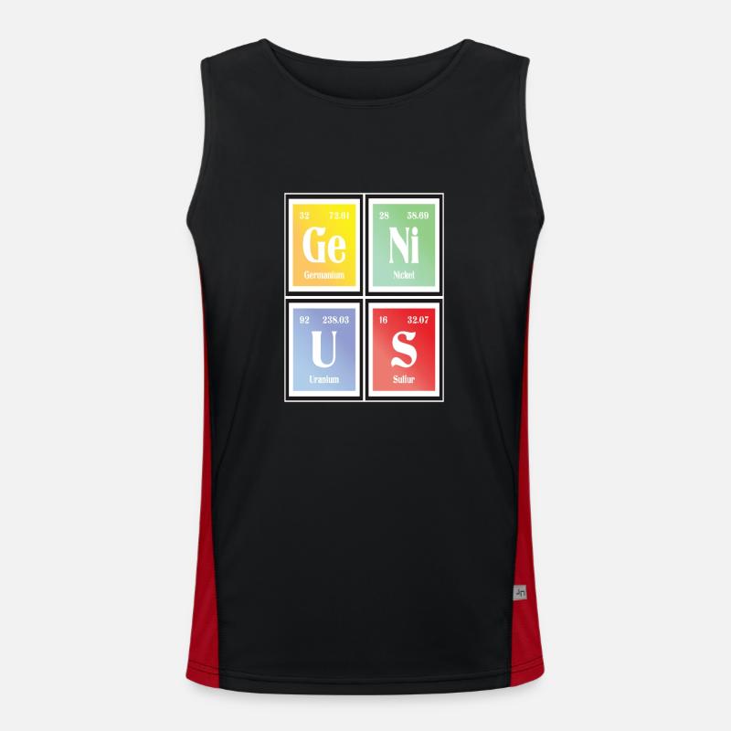 Genius | Periodic Table of Elements Men's Functional Contrast Tank Top 