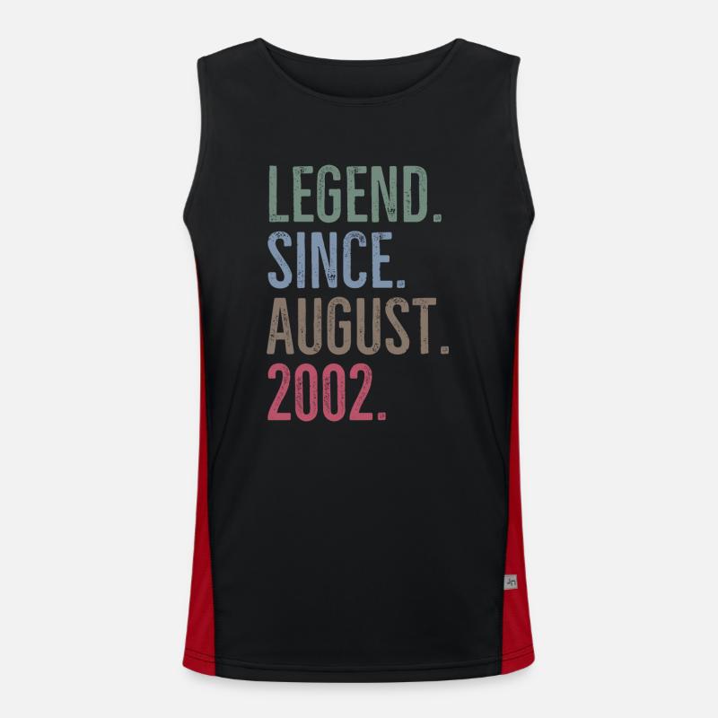 Legend Since August 2002 - Men's Functional Contrast Tank Top - black/red