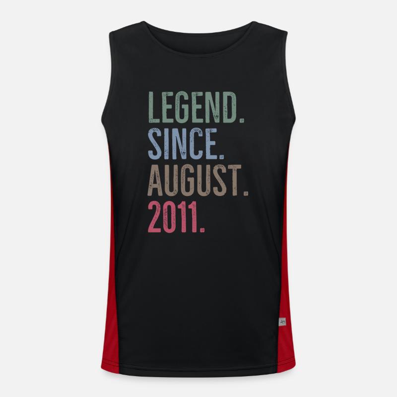 Legend Since August 2011 - Men's Functional Contrast Tank Top - black/red
