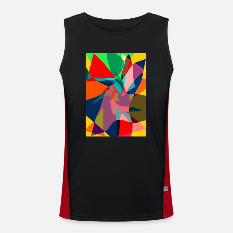 Abstrakte Malerei. Abstrakte Farbe Funktionelles Kontrast-Tank Top für Männer 