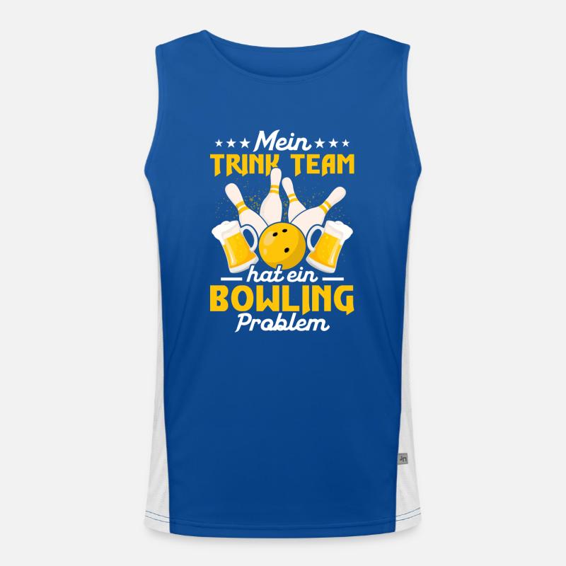 Mein Trink Team Hat ein Bowling Problem Strike Pin Funktionelles Kontrast-Tank Top für Männer 