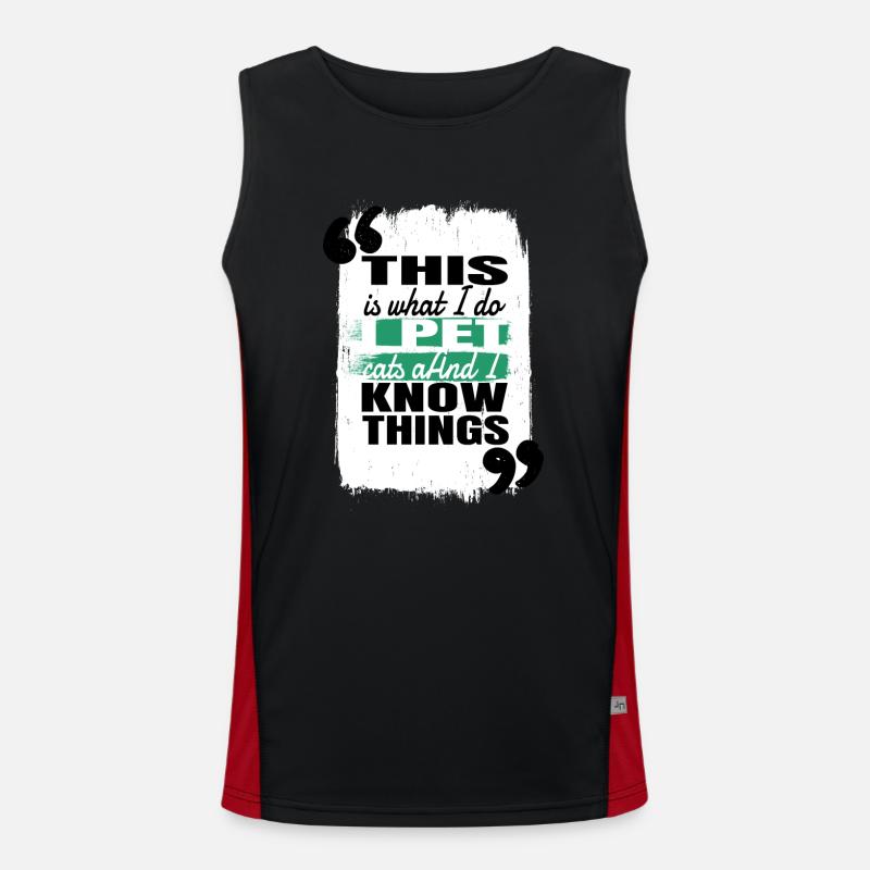cat face tshirts funny quote present idea aww Men's Functional Contrast Tank Top 