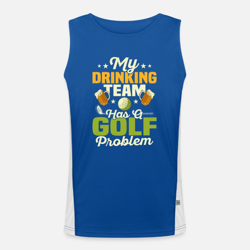 My Drinking Team Has A Golf Problem Par Tee Golfin Funktionelles Kontrast-Tank Top für Männer 
