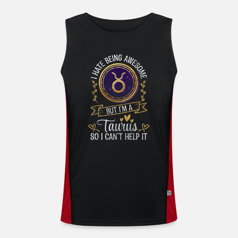 Zodiac element zodiac - Men's Functional Contrast Tank Top  - black/red