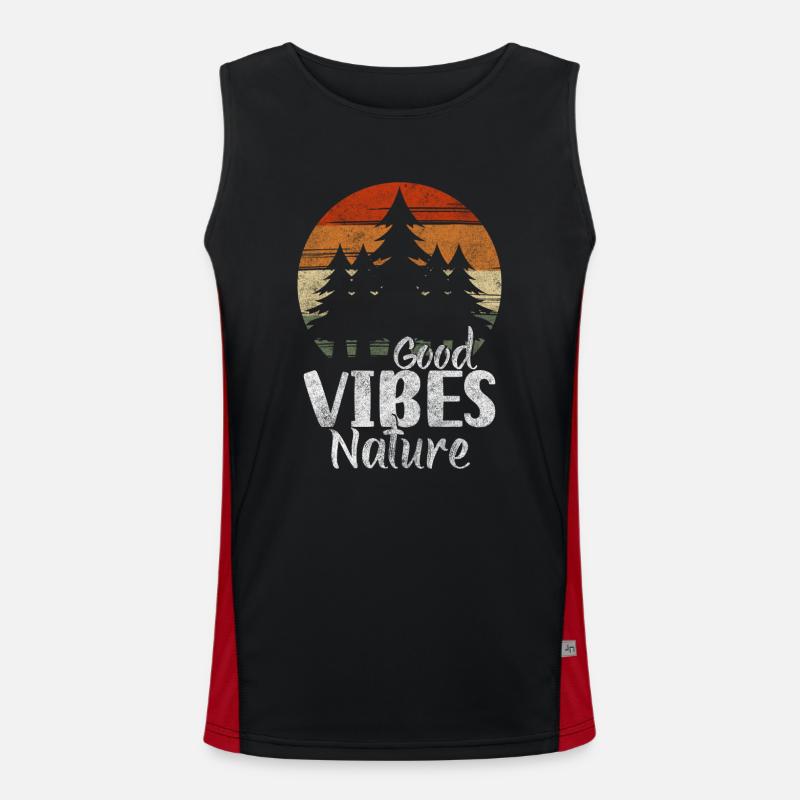 Tree Planet Hunter - Men's Functional Contrast Tank Top  - black/red
