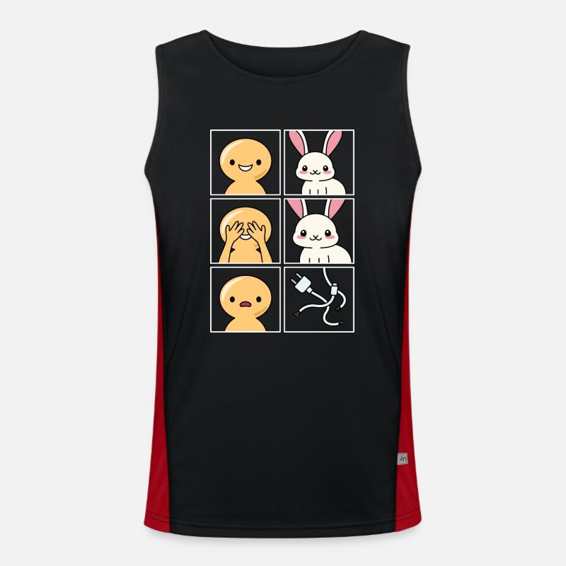 Rabbit Cord Eaten Design for Rabbit Keeper Men's Functional Contrast Tank Top 