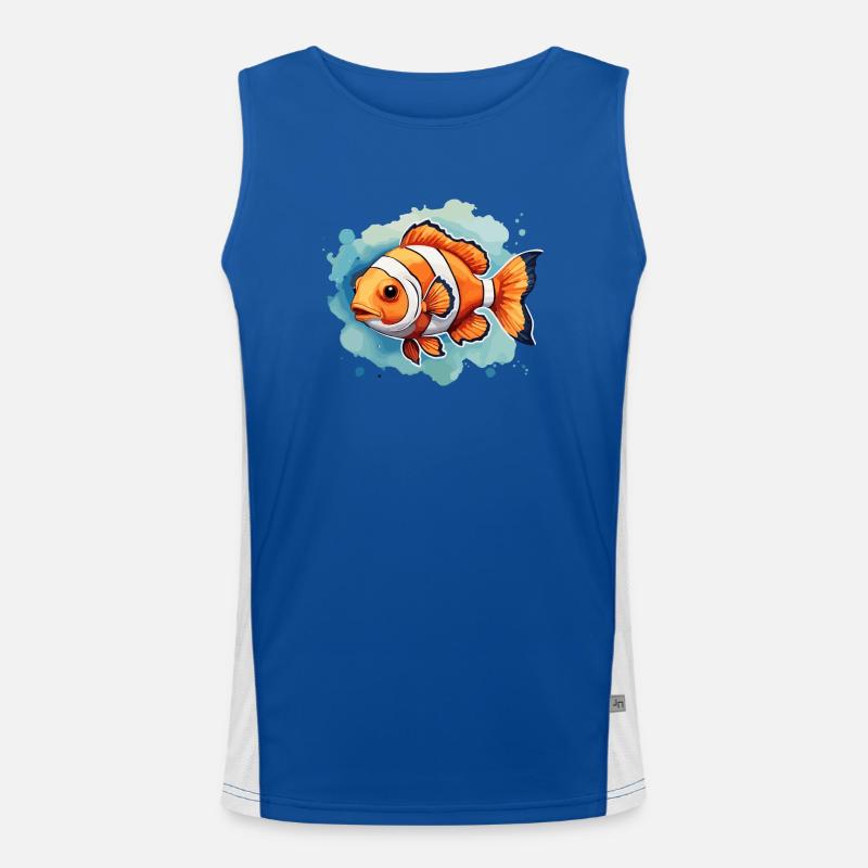 Poisson-clown coloré dans un aquarium mignon mignon Nemo Débardeur respirant contrasté Homme 