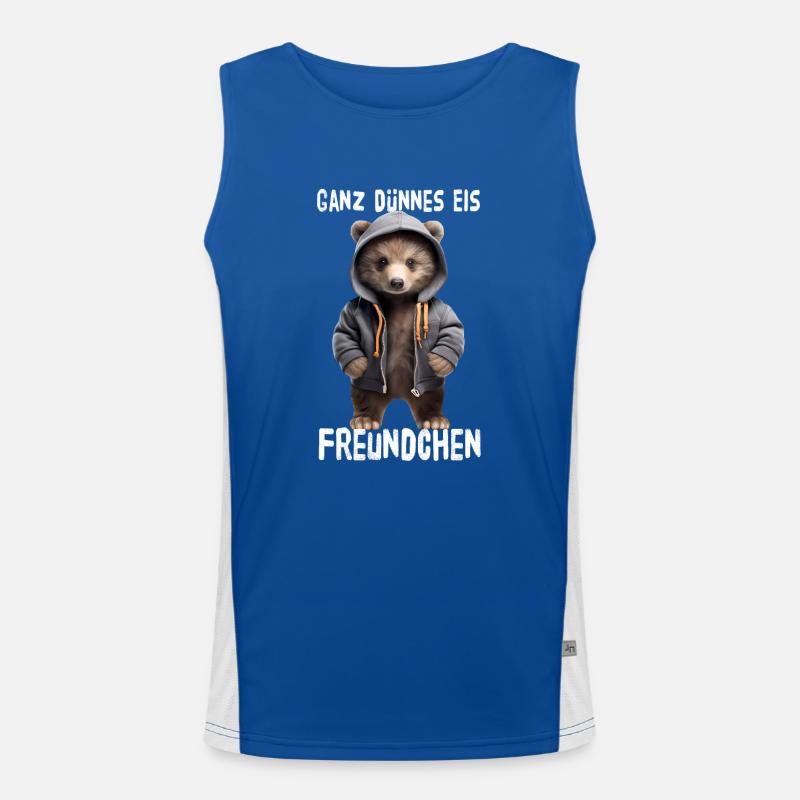 Ganz Dünnes Eis Freundchen Bär Funktionelles Kontrast-Tank Top für Männer 