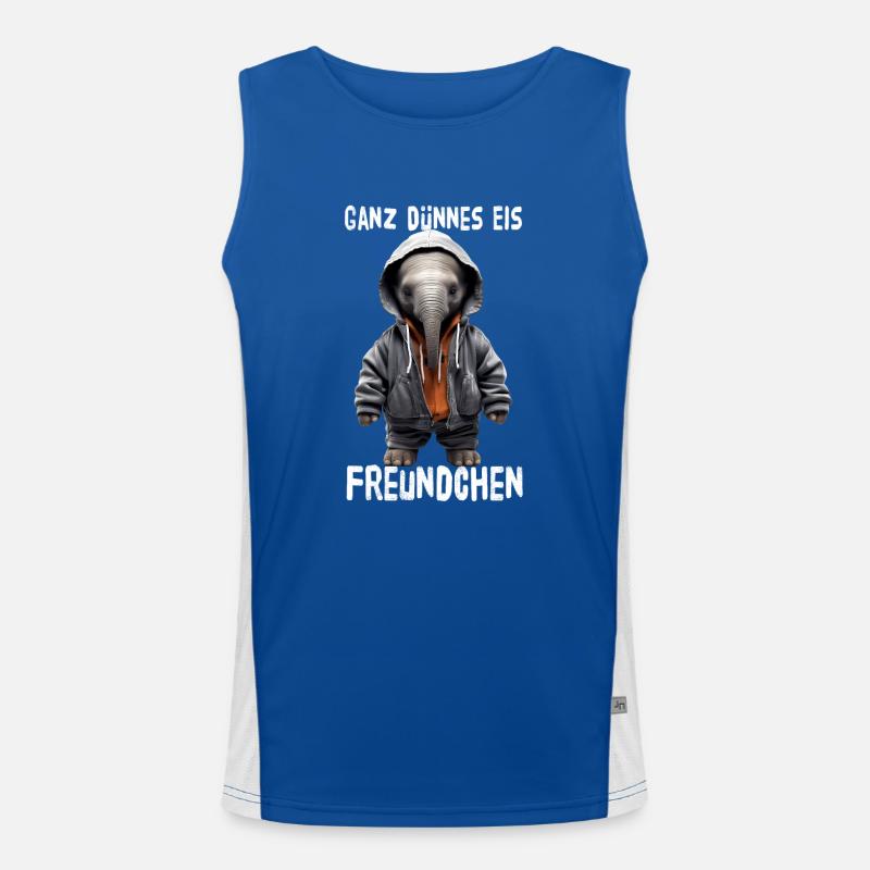 Ganz Dünnes Eis Freundchen Elefant Funktionelles Kontrast-Tank Top für Männer 