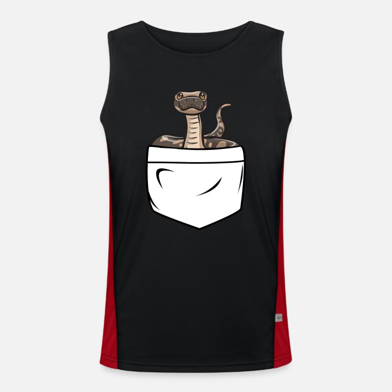 Ball Python Snake King Python - Débardeur respirant contrasté Homme  - noir/rouge