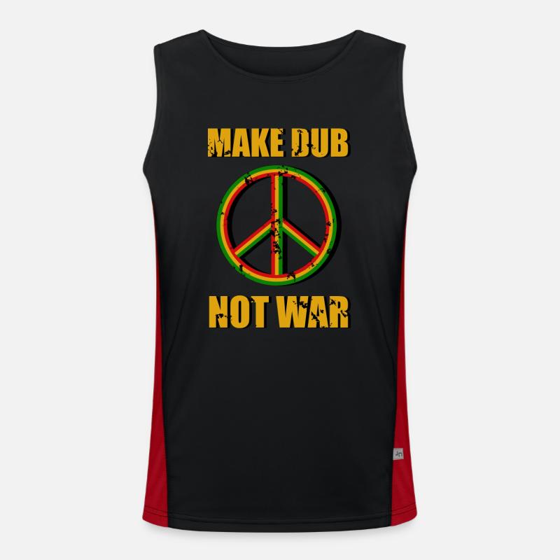 Make Dub Reggae Funktionelles Kontrast-Tank Top für Männer 