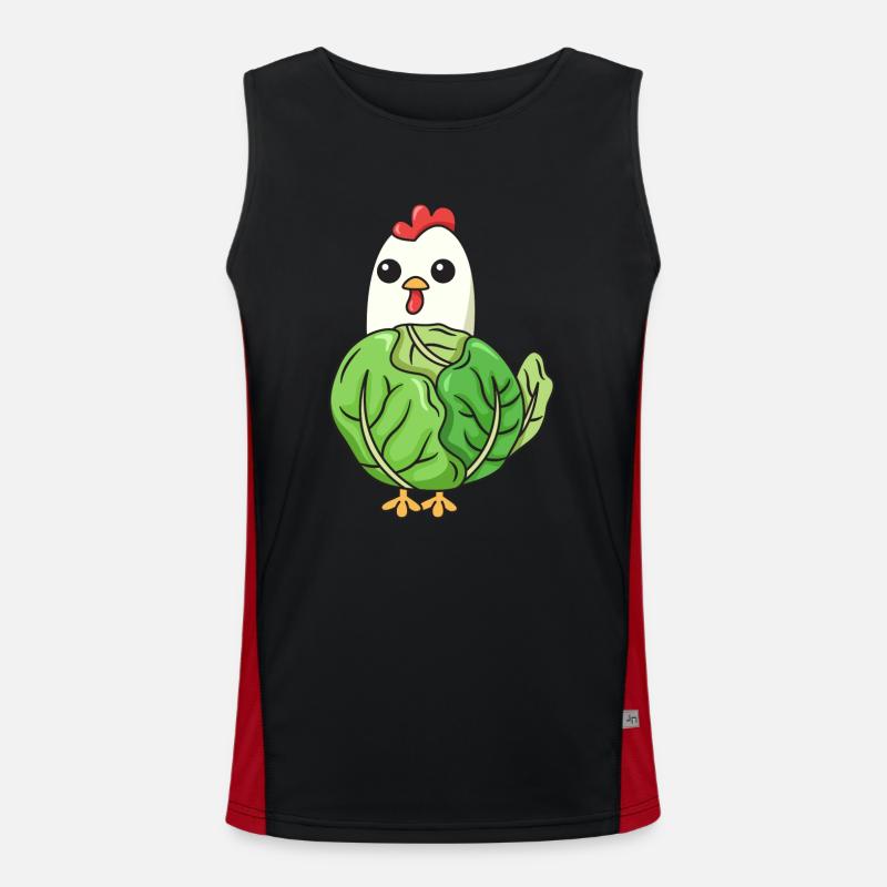 Chicken Cabbage Design for Chicken Lovers Men's Functional Contrast Tank Top 