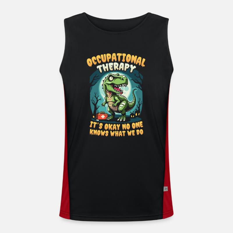 Funny Dino: Occupational Therapy Design Men's Functional Contrast Tank Top 
