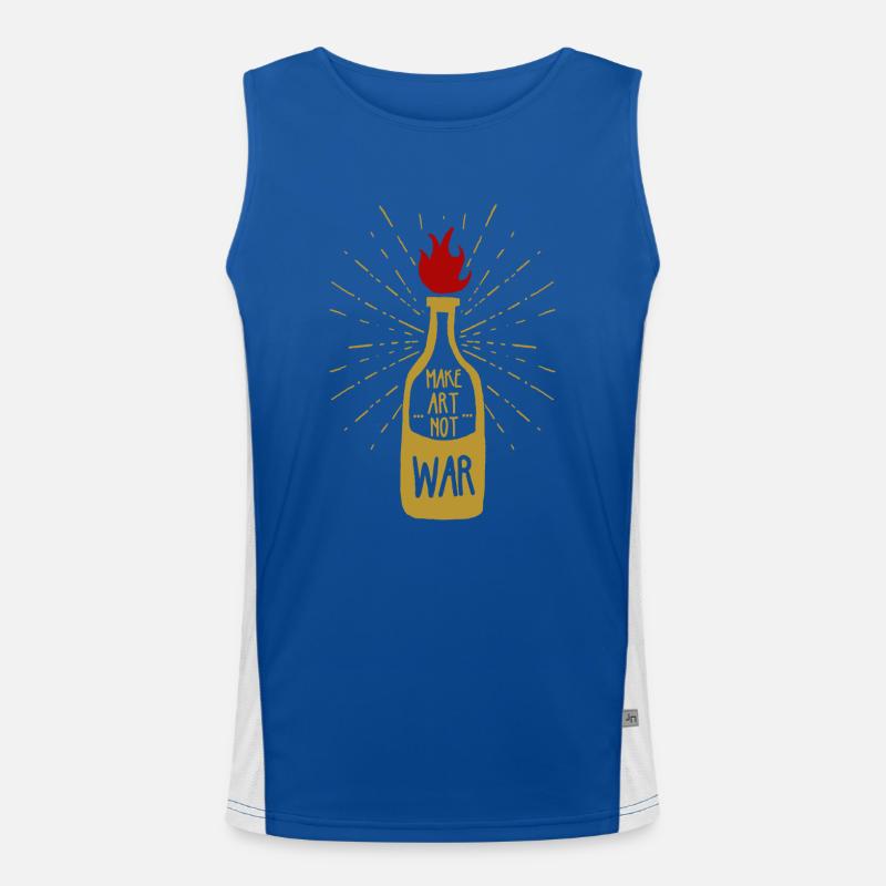 Mach Kunst, nicht Krieg Funktionelles Kontrast-Tank Top für Männer 