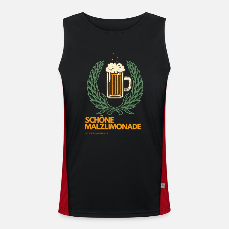 Funny Beer Saying Design Men's Functional Contrast Tank Top 