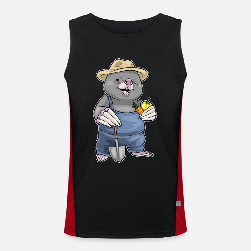 Mole Farmer Vegetables - Men's Functional Contrast Tank Top  - black/red