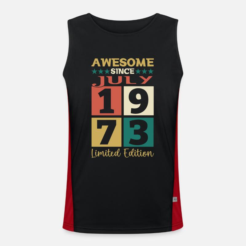 Awesome since Juli 1973 49. Geburtstag Herren Fun Funktionelles Kontrast-Tank Top für Männer 