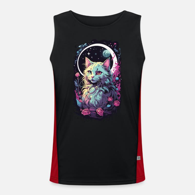 Magical Gothic Pastel Cat - E-Kids Style Men's Functional Contrast Tank Top 